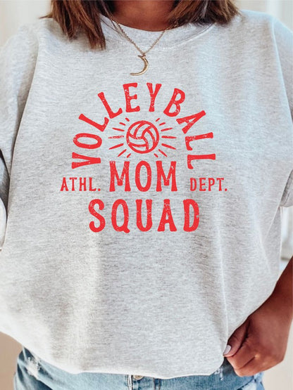 Red Print Mom Squad Volleyball Ath Department