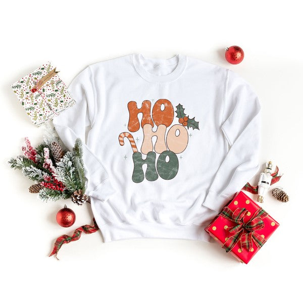 Retro Ho Ho Ho Graphic Sweatshirt | 2 Colors
