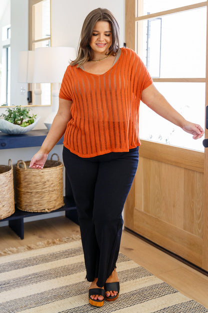 All I See Is You Loose Knit Top in Orange