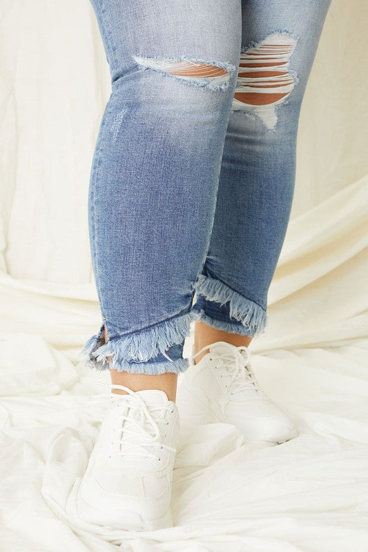 KanCan Plus Mid Rise Ankle Skinny Jeans