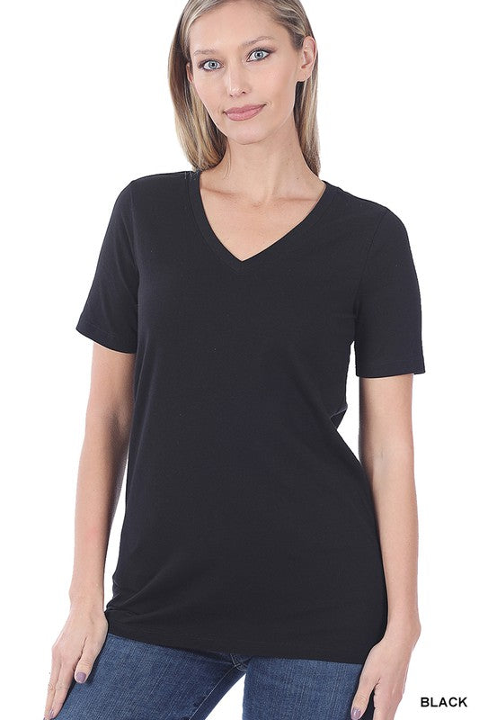 Cotton V-Neck Short Sleeve T-Shirts | 13 Colors