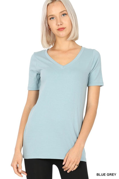 Cotton V-Neck Short Sleeve T-Shirts | 13 Colors