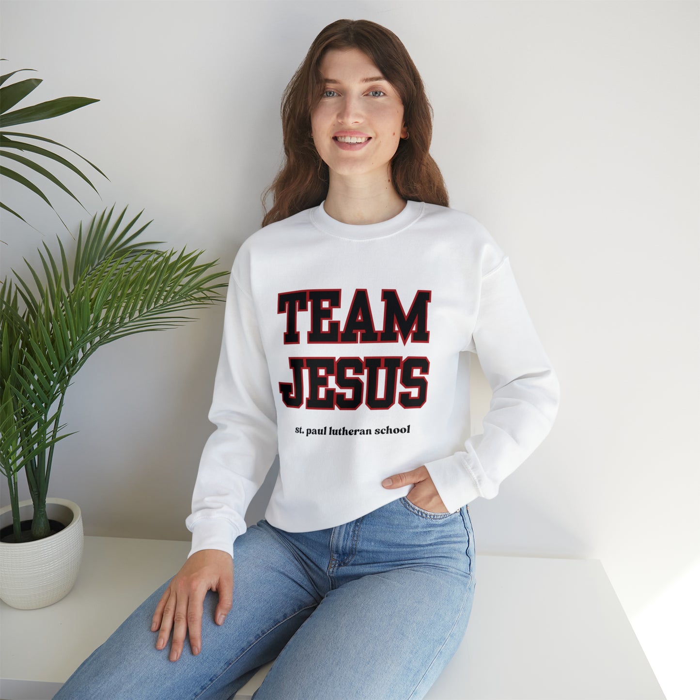 "TEAM JESUS" caps | Unisex Heavy Blend™ Crewneck Sweatshirt | 5 Colors
