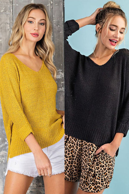 Crew Neck Knit Sweater | 4 Colors