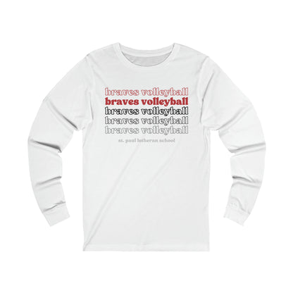 "braves volleyball" repeat | Adult Unisex Jersey Long Sleeve Tee | 5 Colors