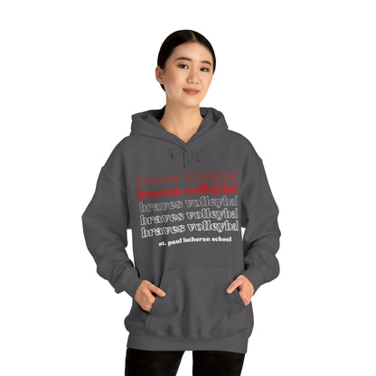 "braves volleyball" repeat | Unisex Heavy Blend™ Hooded Sweatshirt | 5 Colors