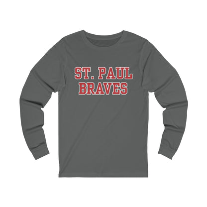 "ST PAUL BRAVES" caps | Adult Unisex Jersey Long Sleeve Tee | 10 Colors
