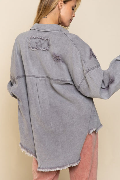 Fringe Distressed Oversized Jacket | 5 Colors