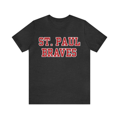 "ST PAUL BRAVES" caps | Adult Unisex Jersey Short Sleeve Tee | 6 Colors