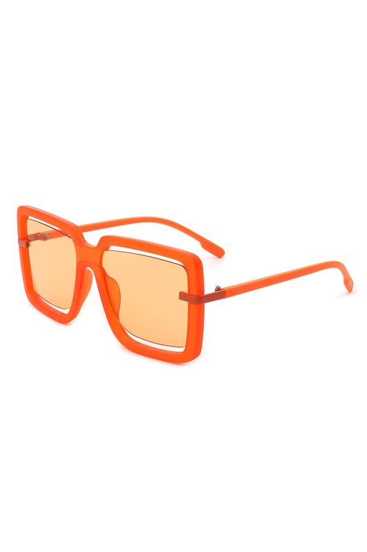 Oversize Square Large Cut-Out Fashion Sunglasses