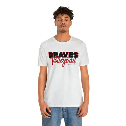 "BRAVES Volleyball" script | Adult Unisex Jersey Short Sleeve Tee | 6 Colors