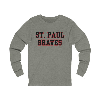 "ST PAUL BRAVES" caps | Adult Unisex Jersey Long Sleeve Tee | 10 Colors