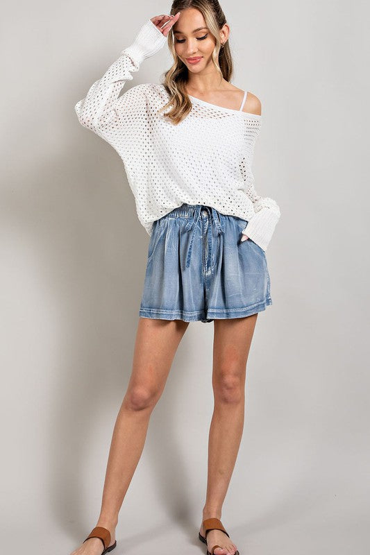 Eyelet Knit Sweater Top | 4 Colors