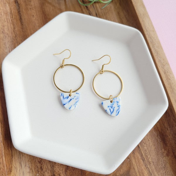 Iris Earrings - Greek Goddess Blue