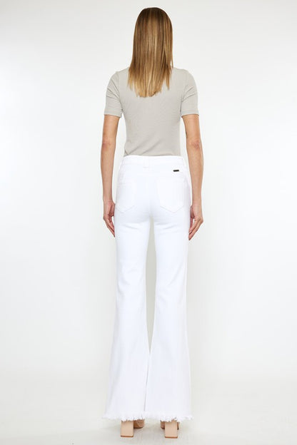 KanCan High Rise White Flare Jeans