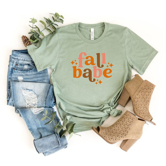 Fall Babe Stars Short Sleeve Graphic Tee | 4 Colors