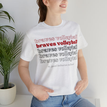 "braves volleyball " repeat | Adult Unisex Jersey Short Sleeve Tee | 6 Colors