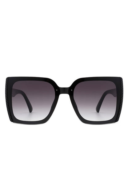 Square Flat Top Tinted Fashion Oversize Sunglasses