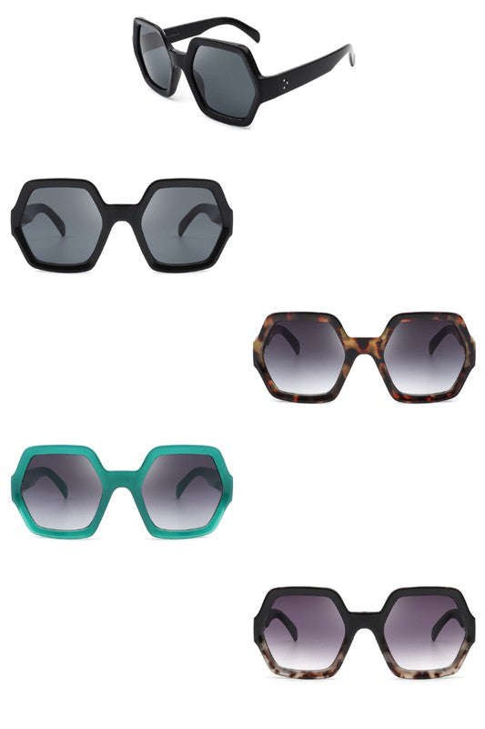 Square Oversize Geometric Hexagonal Sunglasses