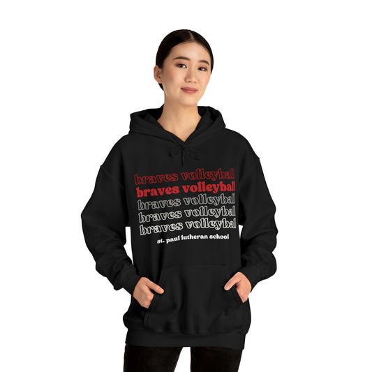 "braves volleyball" repeat | Unisex Heavy Blend™ Hooded Sweatshirt | 5 Colors