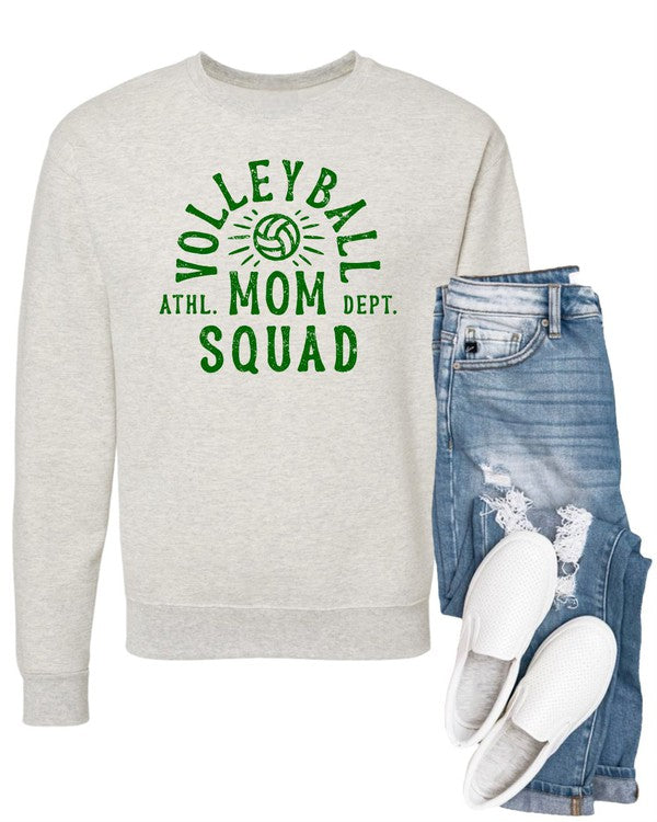 Green Print Mom Squad Volleyball Ath Department