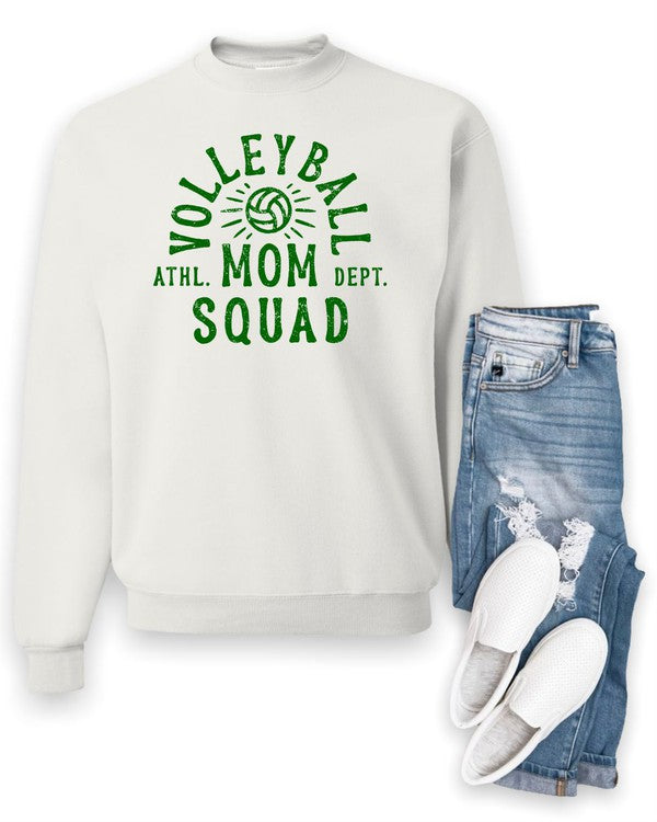 Green Print Mom Squad Volleyball Ath Department