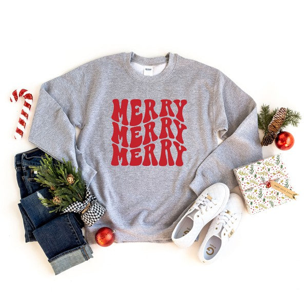 Merry Stacked Graphic Sweatshirt | 4 Colors