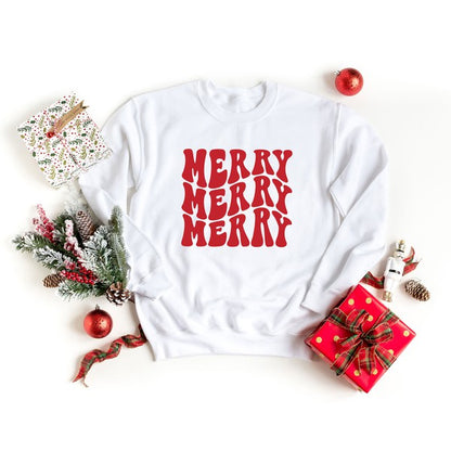 Merry Stacked Graphic Sweatshirt | 4 Colors