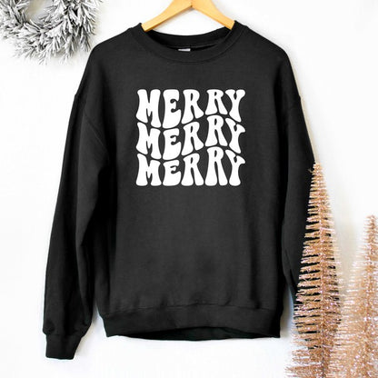 Merry Stacked Graphic Sweatshirt | 4 Colors