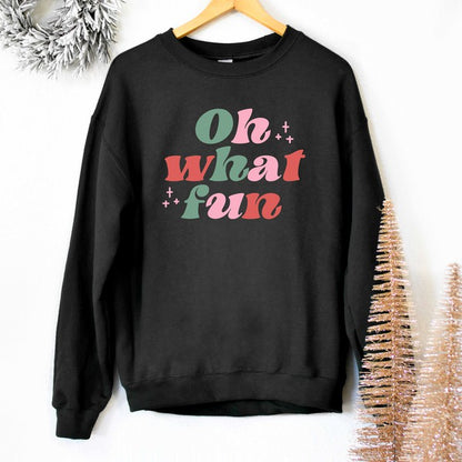 Retro Oh What Fun Graphic Sweatshirt | 2 Colors
