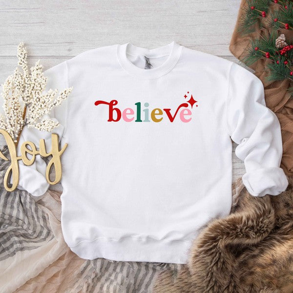 Believe Colorful Graphic Sweatshirt | 4 Colors
