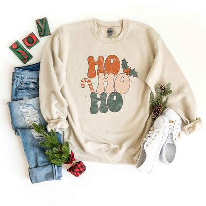 Retro Ho Ho Ho Graphic Sweatshirt | 2 Colors