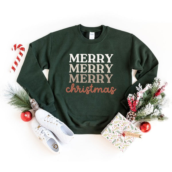 Merry Christmas Cursive Graphic Sweatshirt | 3 Colors