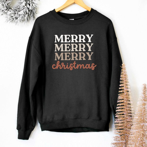 Merry Christmas Cursive Graphic Sweatshirt | 3 Colors