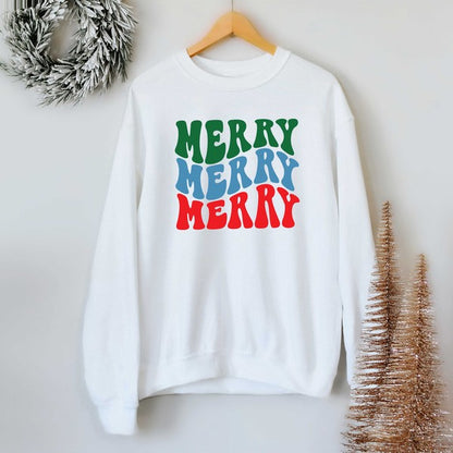 Merry Stacked Colorful Graphic Sweatshirt | 4 Colors