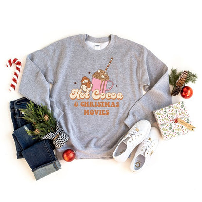 Hot Cocoa And Christmas Movies Graphic Sweatshirt | 4 Colors