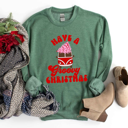 Groovy Christmas Van Graphic Sweatshirt | 4 Colors