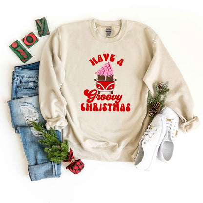Groovy Christmas Van Graphic Sweatshirt | 4 Colors