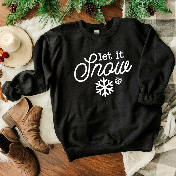 Let It Snow Snowflake Graphic Sweatshirt | 4 Colors