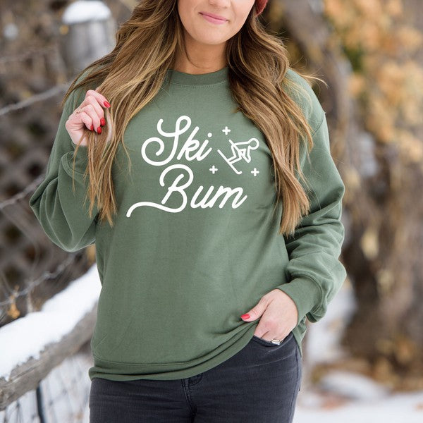 Ski Bum Skier Graphic Sweatshirt | 4 Colors