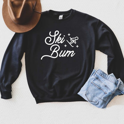 Ski Bum Skier Graphic Sweatshirt | 4 Colors