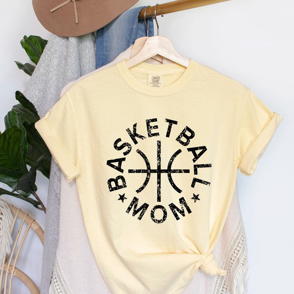 Basketball Mom Distressed Garment Dyed Tee