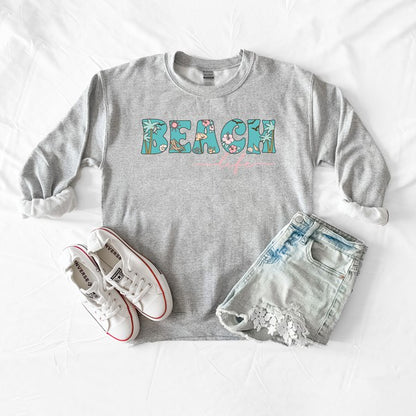 Beach Life Colorful Graphic Sweatshirt | 5 Colors