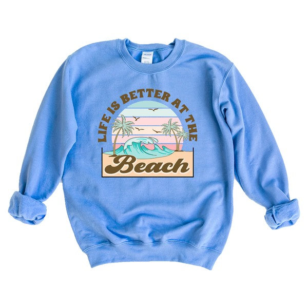 Better At The Beach Wave Graphic Sweatshirt | 5 Colors