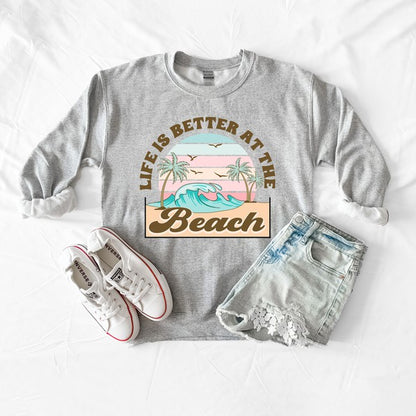 Better At The Beach Wave Graphic Sweatshirt | 5 Colors
