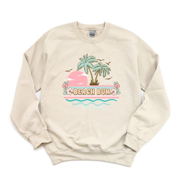 Beach Bum Stripes Graphic Sweatshirt | 5 Colors