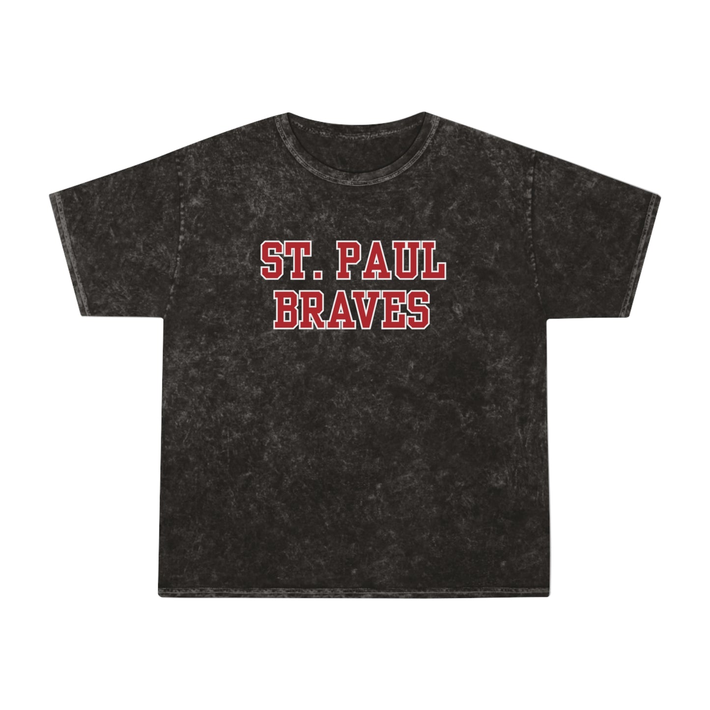"ST PAUL BRAVES" caps | Adult Unisex Mineral Wash T-Shirt | 2 Colors