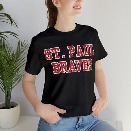 "ST PAUL BRAVES" caps | Adult Unisex Jersey Short Sleeve Tee | 6 Colors