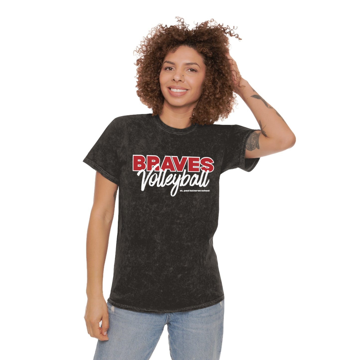 "BRAVES Volleyball" | Adult Unisex Mineral Wash T-Shirt | 2 Colors