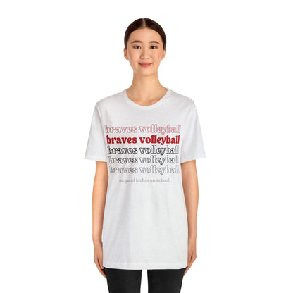 "braves volleyball " repeat | Adult Unisex Jersey Short Sleeve Tee | 6 Colors